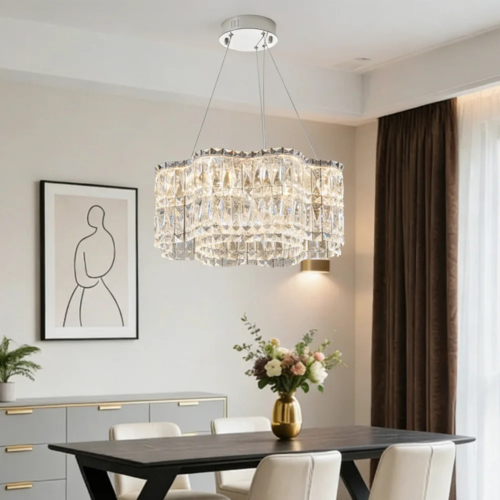 

хрустальная люстра,dining room pendant lights,LED,modern pendant lights,The height of the hanging chain , adjus