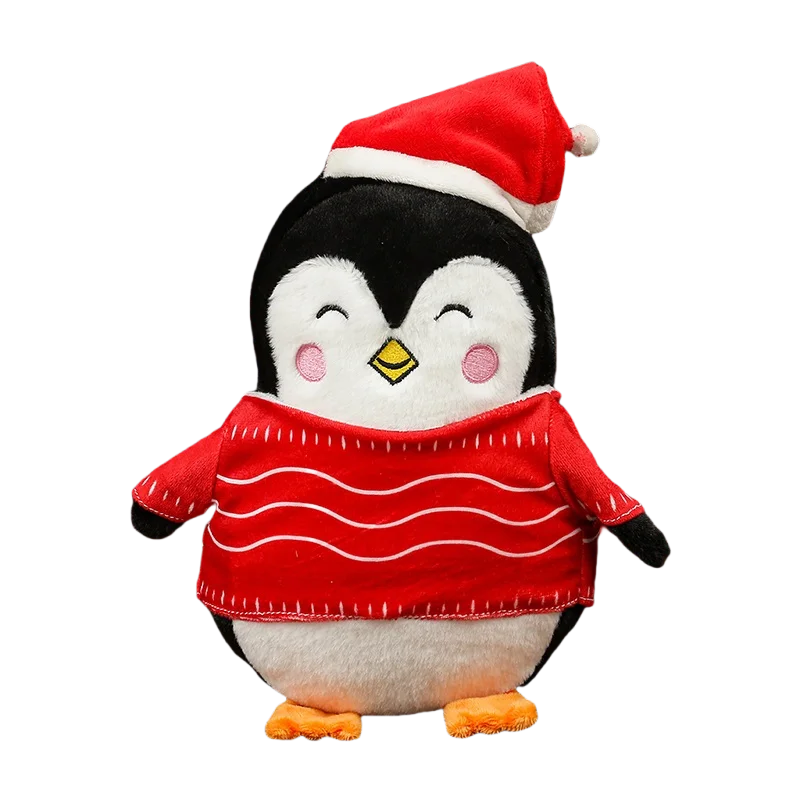Kerst Cartoon Dier Kussen Zacht Gevuld Ijsbeer Pinguïn Kussen Gekleed Rode Hoed Feestdecoratie Prop Gift