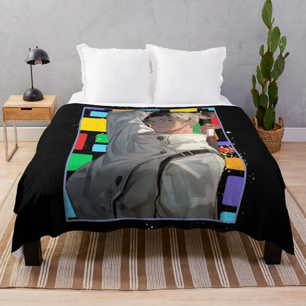 Yuta Okkotsu Block Anime design Throw Blanket Blankets For Bed Luxury Bed covers Blankets