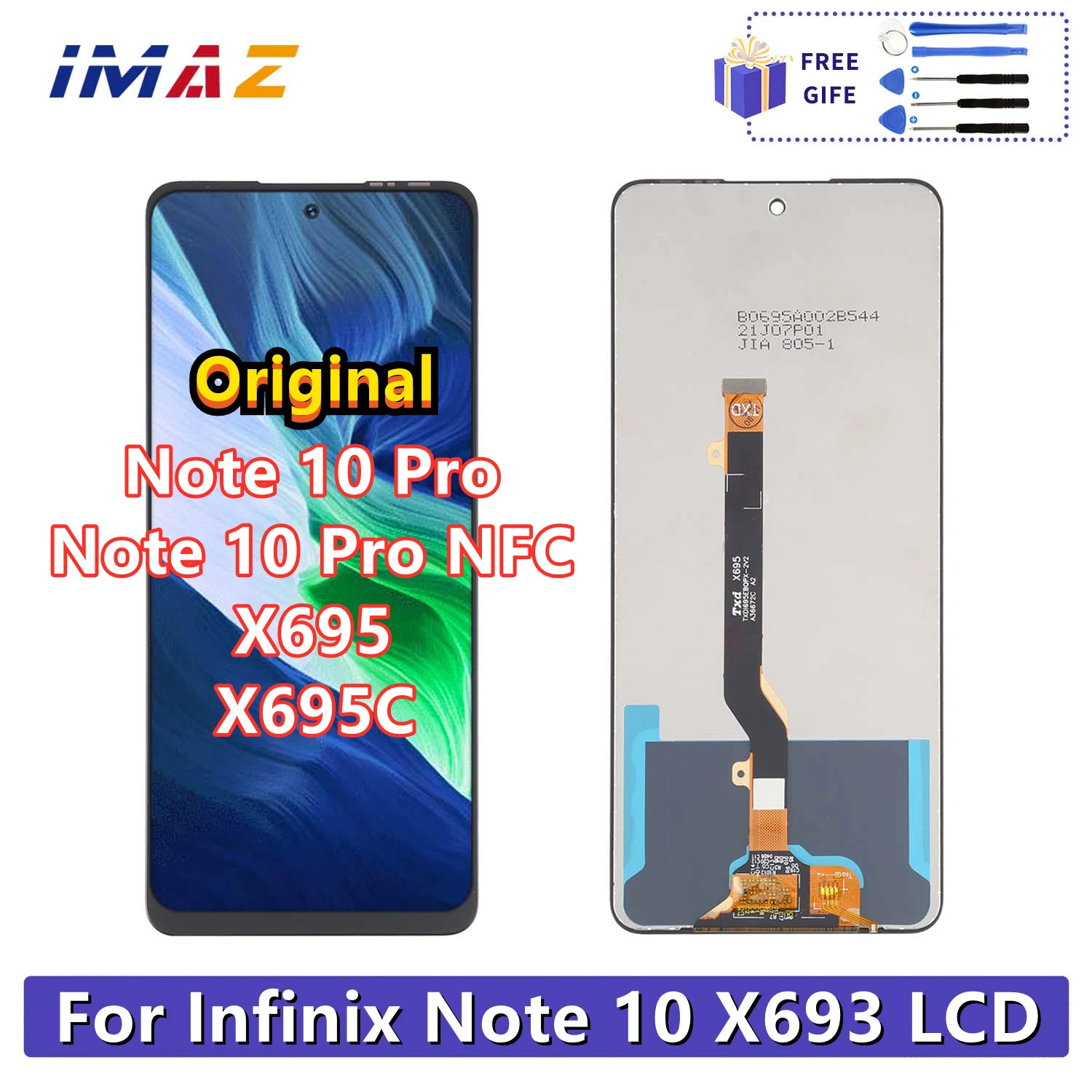 

For Infinix Note 10 Pro X695 / Note 10 X693 LCD Display Touch Screen Digitizer Assembly Replacement For Note 10 Pro NFC X695C