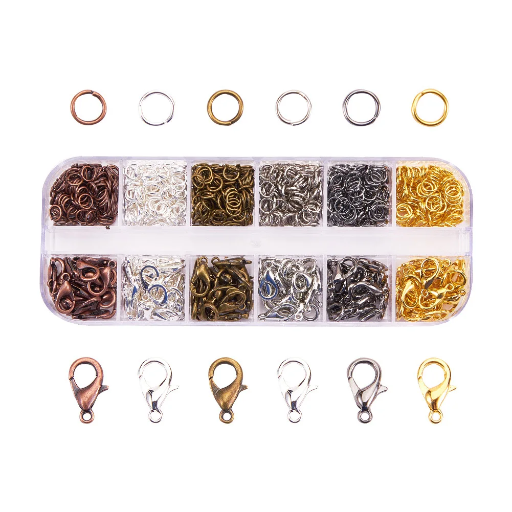 New Zinc Alloy Lobster Buckle Ring Mixed Color Set Handmade Diy Made Necklace Bracelet Interface Accessories Wholesale