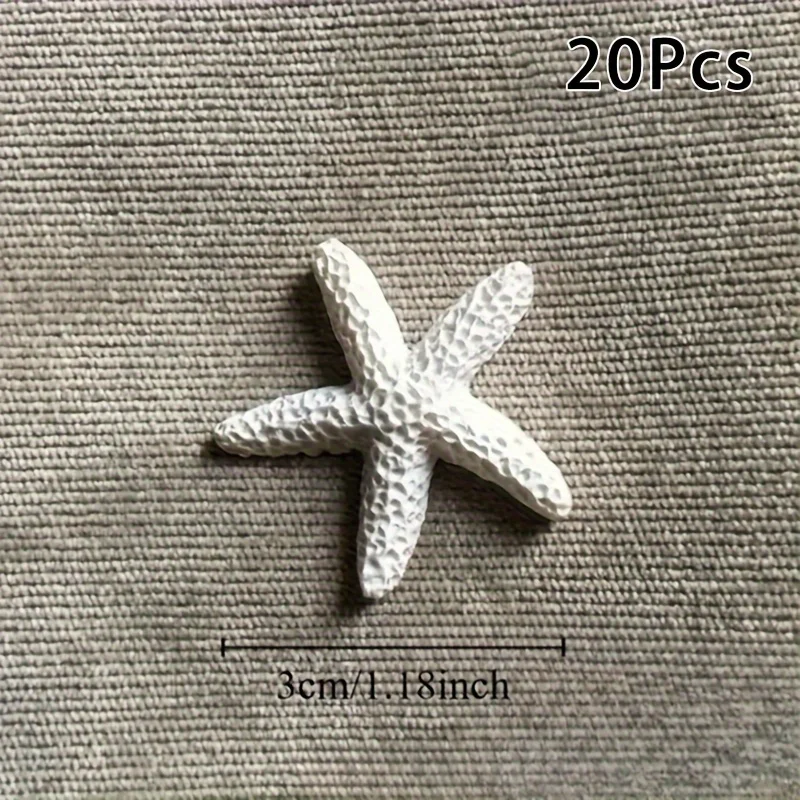 20 قطعة من زينة نجم البحر من الراتنج متعددة الاستخدامات - مثالية لحفلات الزفاف وعيد الميلاد والهالوين وعيد الفصح - تصميم حرفي بدون ريش