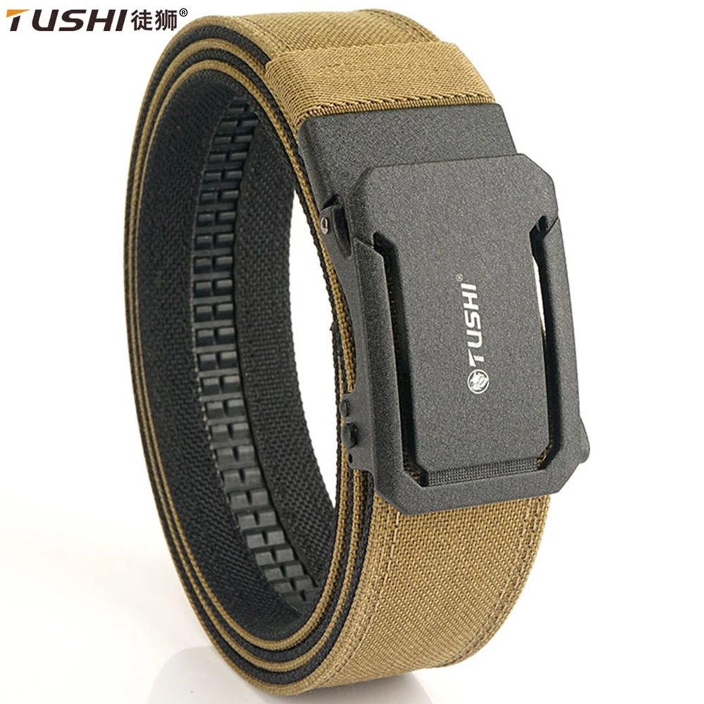 tushi-新ハードタクティカルベルト男性用金属自動バックル-ipsc-ガンベルト-1100d-ナイロンミリタリーベルトアウトドアスポーツガードル男性