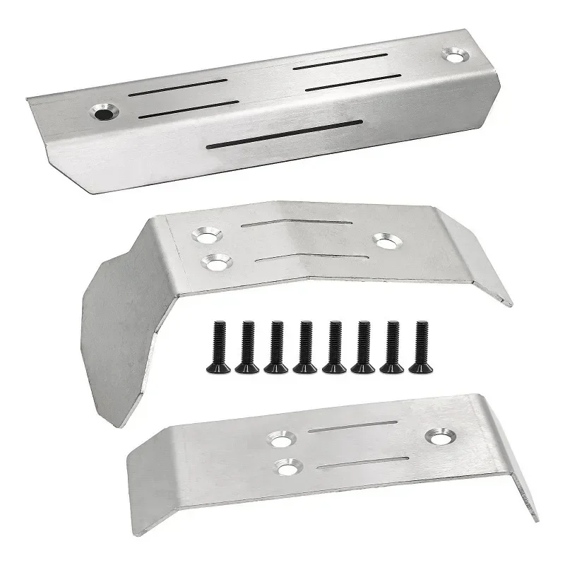 Edelstahl-Chassis vorne hinten Antikollisions-Schutzplatten Upgrade-Zubehör für Trxs Mini Maxx RC-Teile
