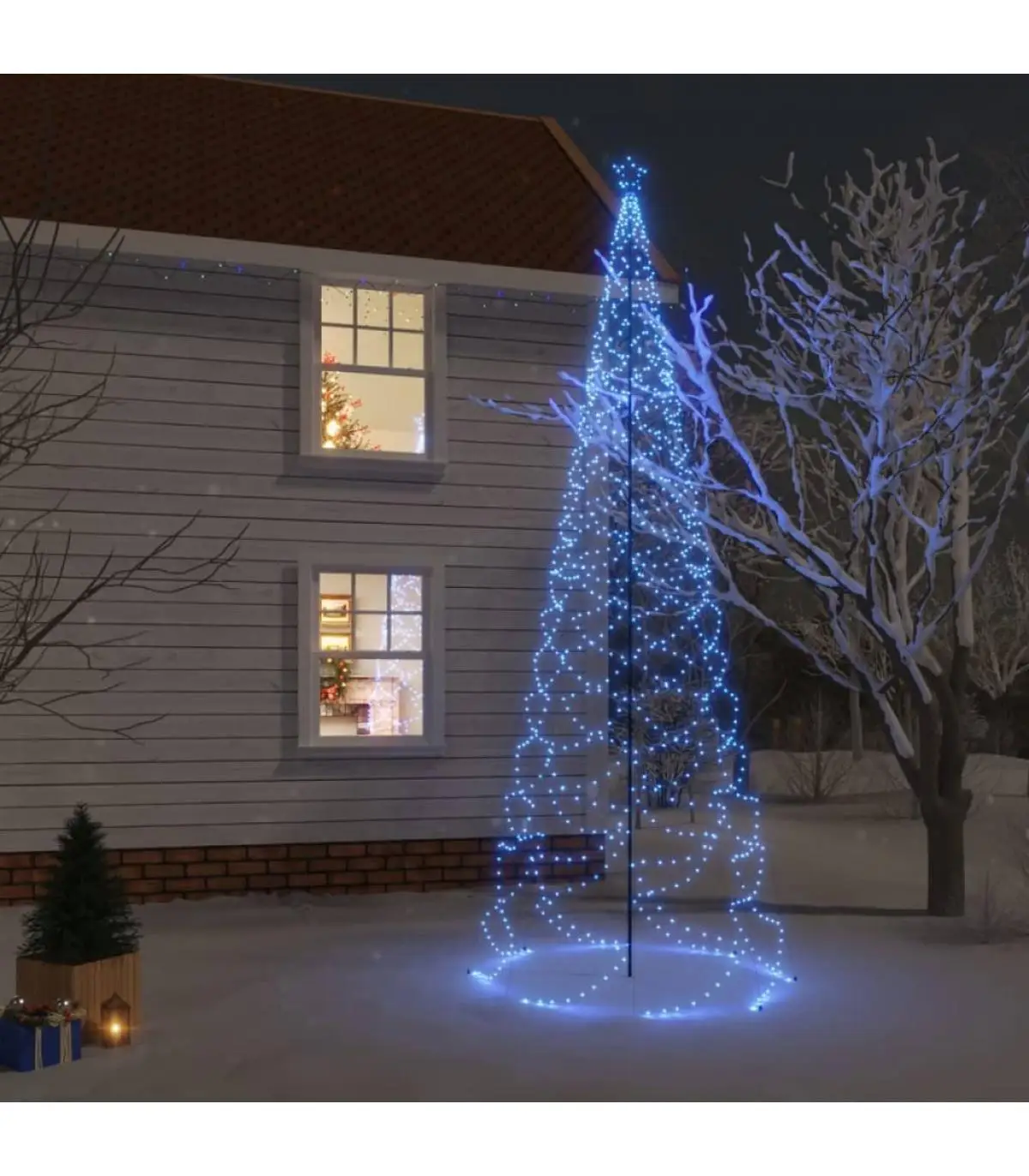 Christmas trees Christmas tree with metal pole 1400 blue LEDs 5 m