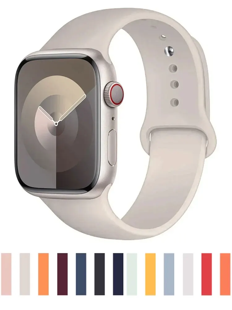 สายซิลิโคนสําหรับ Apple Watch band 44 มม.41 มม.45 มม.40 มม.49 มม.42 มม.38 มม.สร้อยข้อมือกีฬา correa iwatch Series Ultra 8 7 se 6 5 4 3