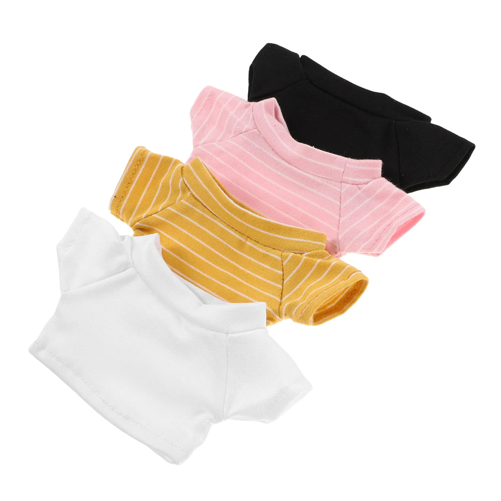 4Pcs Bear Clothes Colorful Reusable T-Shirts 20Cm Stuffed Animal Clothing Accessories Replaceable Compact Shirt Set for DIY Kids
