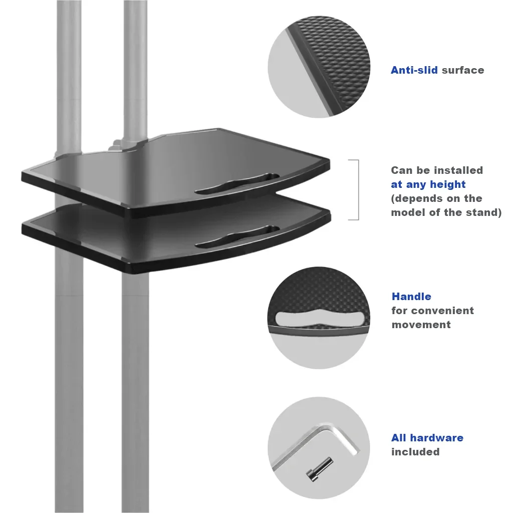 Supporto TV da pavimento con due strati di regolazione del gancio del secondo ingranaggio 32-70 "per smart TV da 45kg