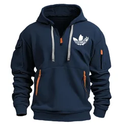 Sweats à capuche de créateur pour hommes, poche de bras, fermeture éclair, sourire PVD, pulls à capuche pour hommes, vêtements surdimensionnés, mode masculine