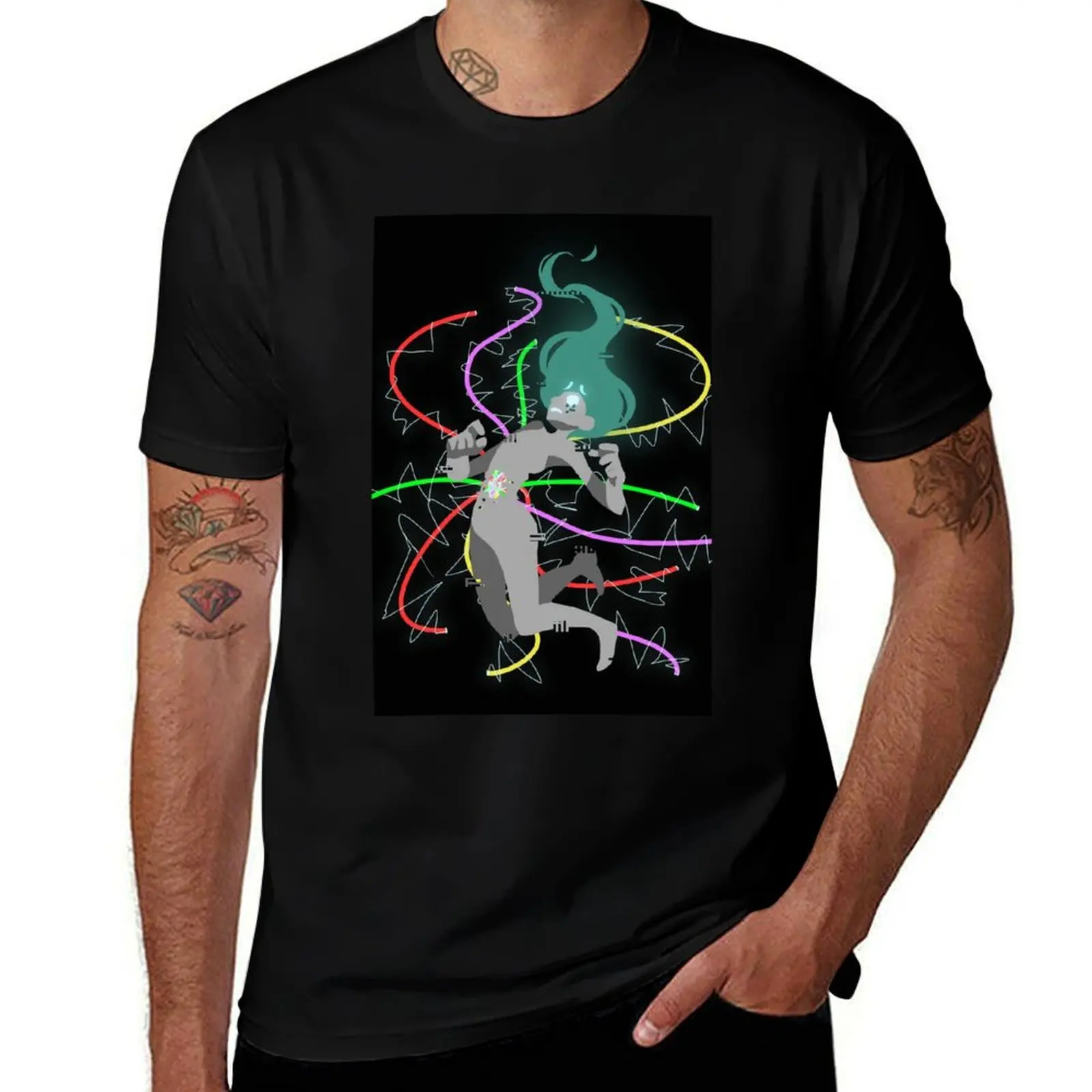 Hera Glitch T-Shirt Soft Casual Short Sleeve Cotton Tee
