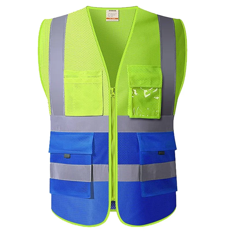 Mesh Safety Vest Reflective With Pockets And Zipper High Visibility Construction Mesh Vest For Men And Women With Reflectors