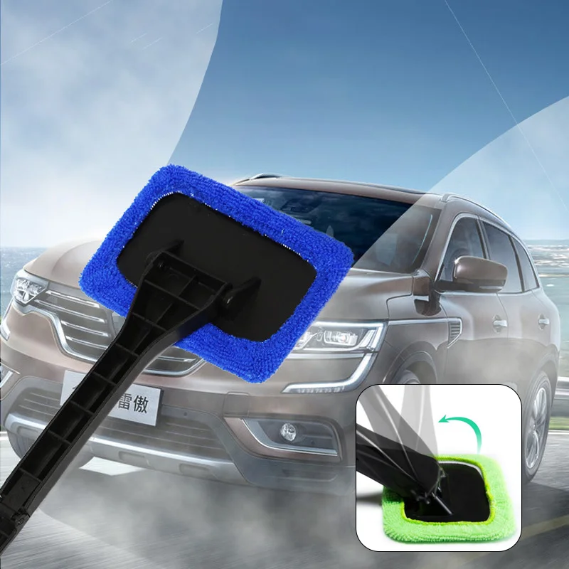 

Car Window Cleaner Brush Kit Windshield Cleaning Wash Tool Inside Interior Auto Glass Wiper With Long Handle Car Accessories
