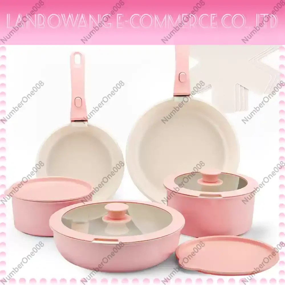 

Removable ceramic non-stick pan, full spray bottom Maifanshi pot set, induction cooker, gas stove, universal flat-bottom wok.