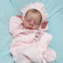 17Inch Reborn Doll Kit Nevaeh Newborn Baby Soft Vinyl Doll Parts with Cloth Body and Coa Unpainted Bebe Reborn Kit