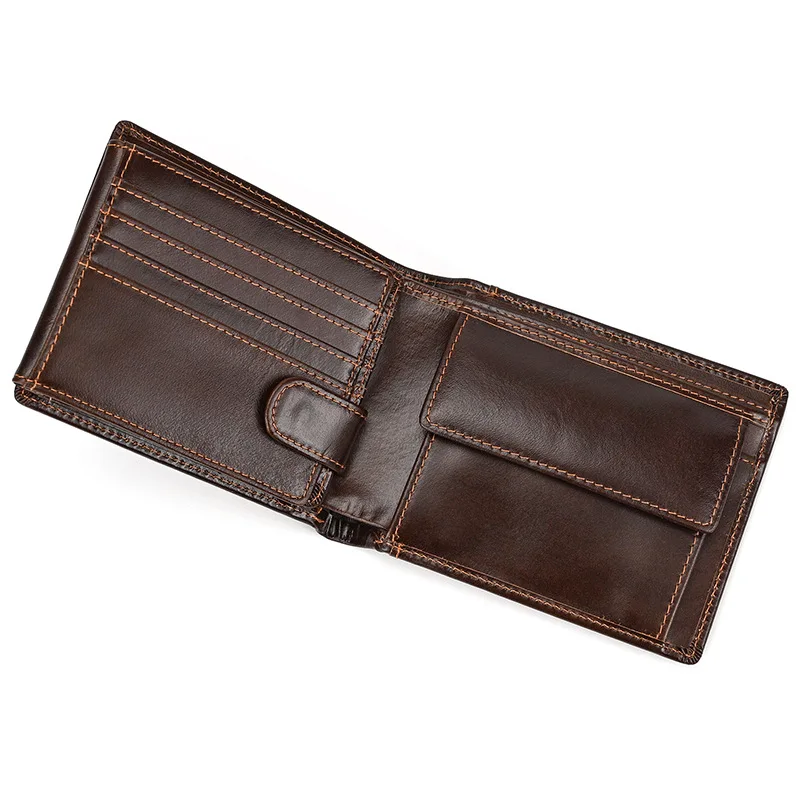 Genuine Leather Mens Wallet with Coin Pocket and Id Window Bifold Italian Leather Wallet with Credit Card Slots Purse for Gents