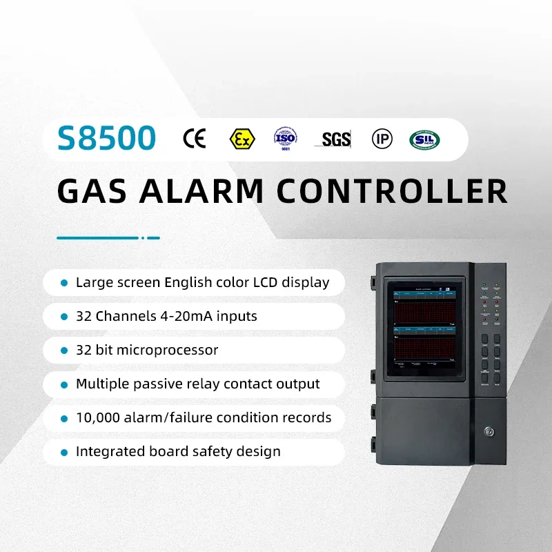 ZhongAn High-tech S8600 Multi-point Monitoring Gas Concentration Alarm Controller H2S Fixed Gas Alarm Control Panel