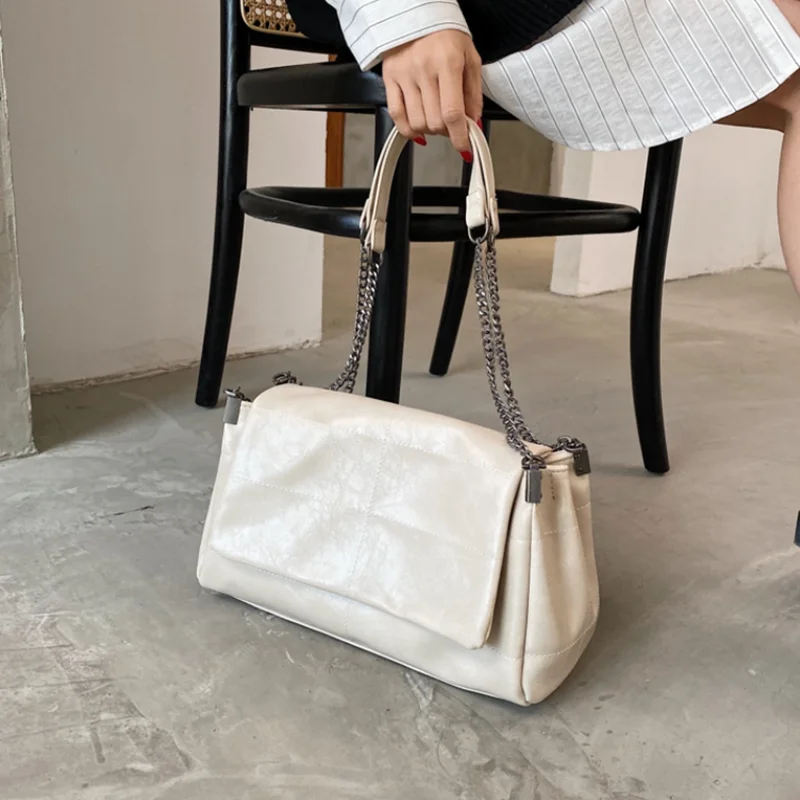 

Дорожная сумка большой вместимости, новая осенне-зимняя женская сумка-тоут с цепочкой, высококачественная и модная сумка на одно плечо для подмышек