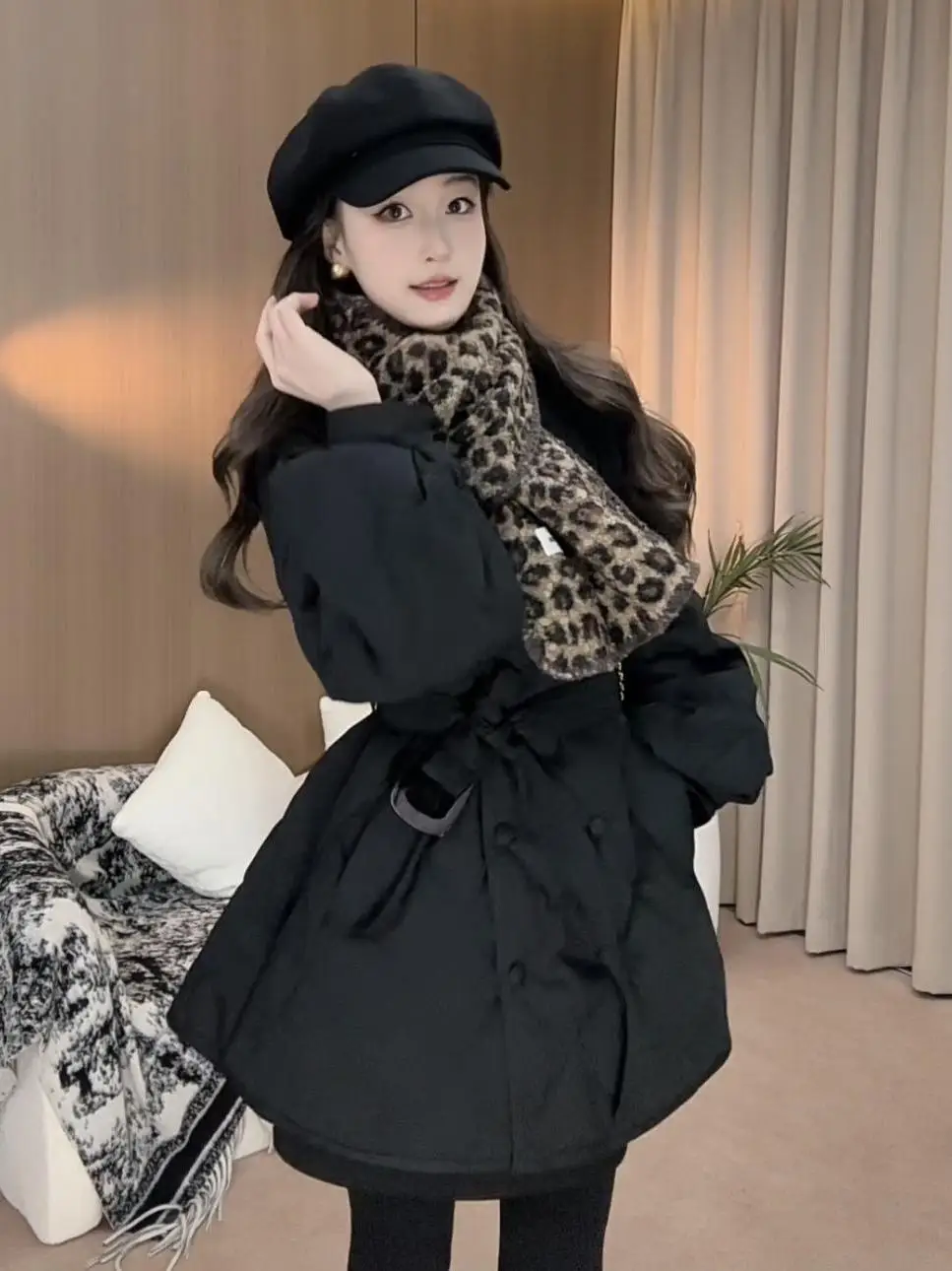 

Свободная однотонная хлопковая куртка в корейском стиле для женщин: новая модель, красивая, высококачественная хлопковая одежда с длинными рукавами на молнии