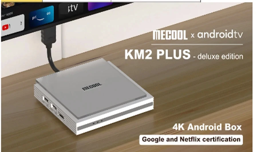 2024 Newest MECOOL KM2 PLUS DELUXE 4K Android 11 Certified TV BOX Google TV box 4GB DDR4 32GB 1000M LAN WIFI 6 SMART TV BOX