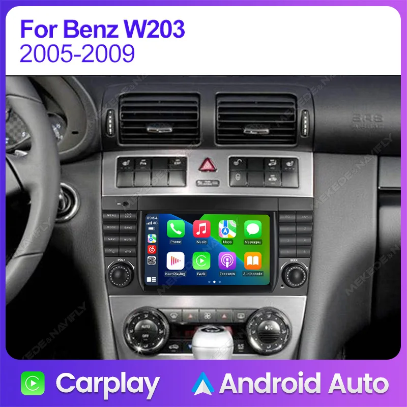 7-Zoll Android Auto Autoradio Multimedia-Player für Mercedes Benz CLC W203 C-Klasse C180 C200 CLK200 CLK W209 Carplay FM Autoradio