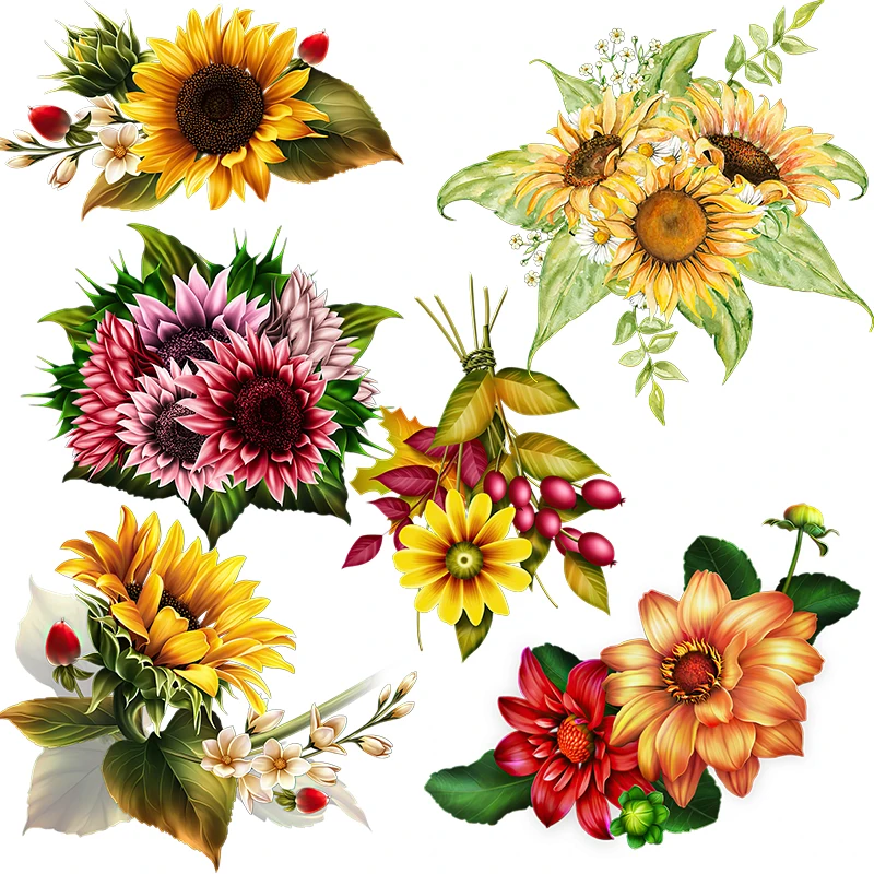 Three Ratels QCF127 Vigorous sunflower stickers room art wall stickers furniture appliances concealer waterproof decals