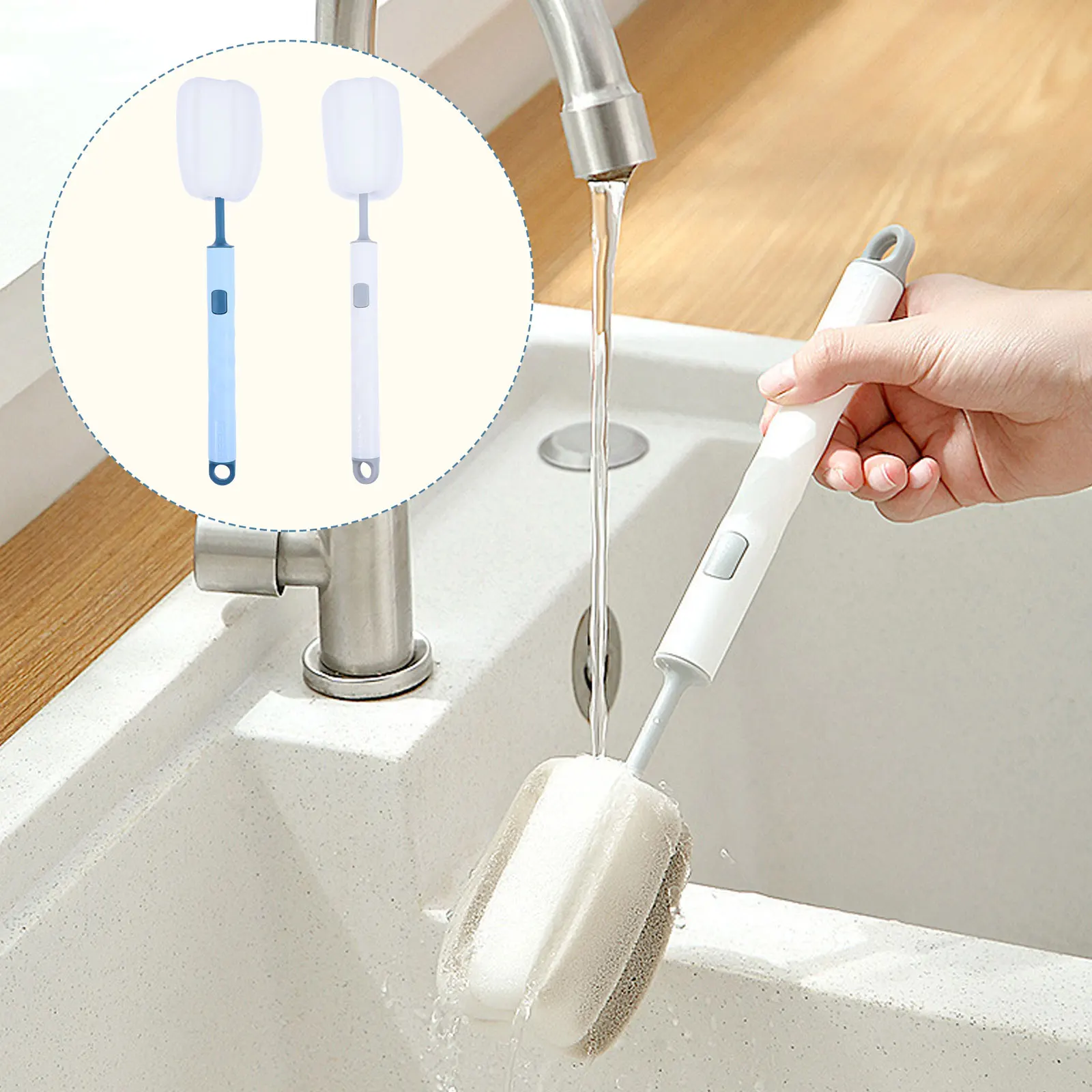 

2pcs Cup Cleaner Premium Bottle Long Handle Reusable Science Design Beaker Brush For Glass Cups Bottles Kitchen Bar Tool