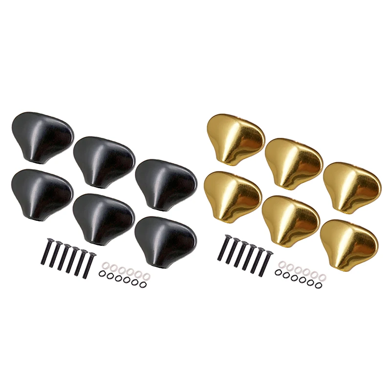 6Pcs Zinc Alloy Electric Guitar Tuning Pegs Cap Tuners Machine Head Replacement Buttons Knobs Guitar Accessories