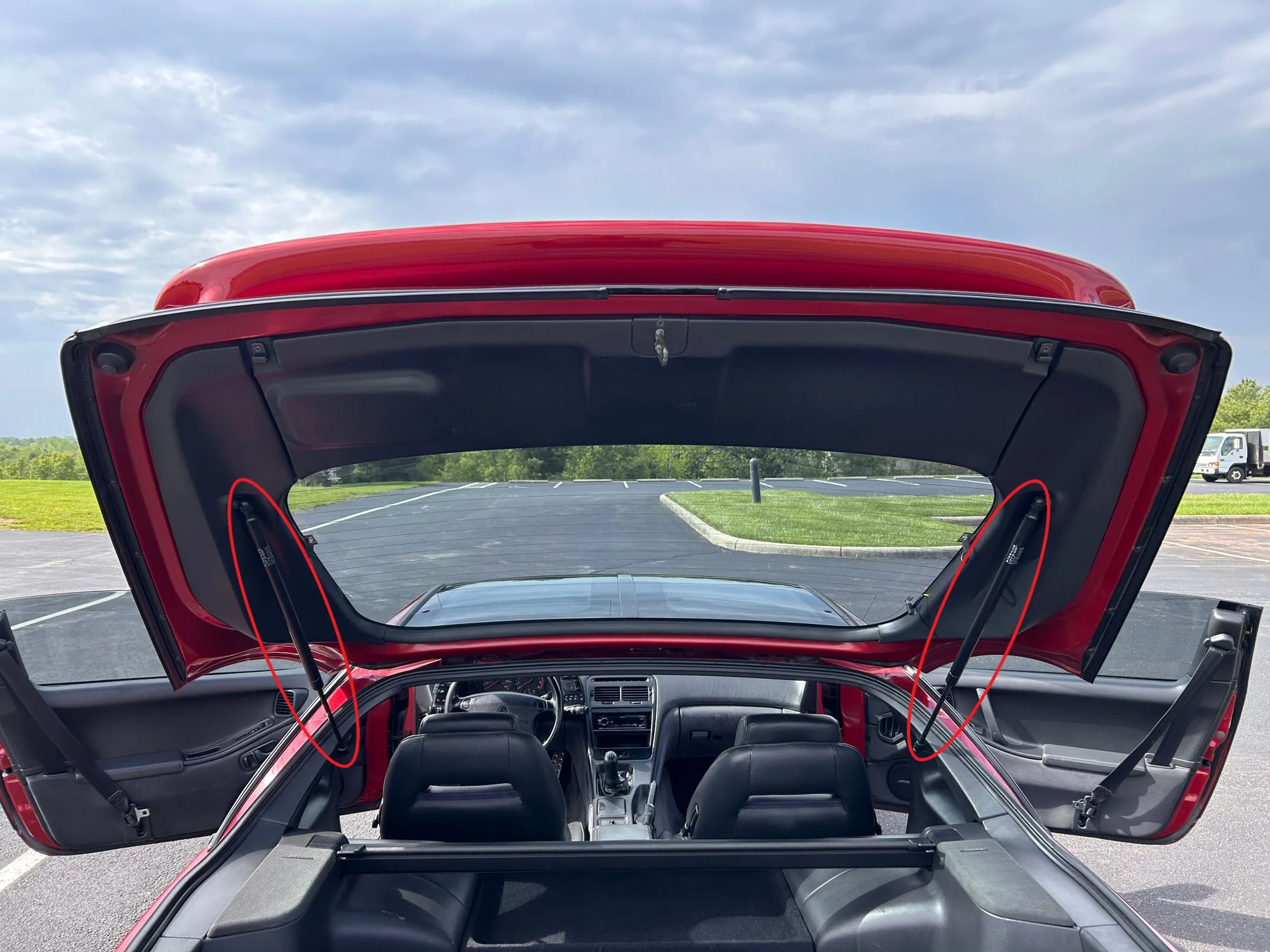 2 шт. стойки задней двери для 1999-2000 NISSAN 300ZX Z32 Fairlady Z Coupe с спойлером, задняя дверь багажника, газовые пружинные стойки, подъемная опора