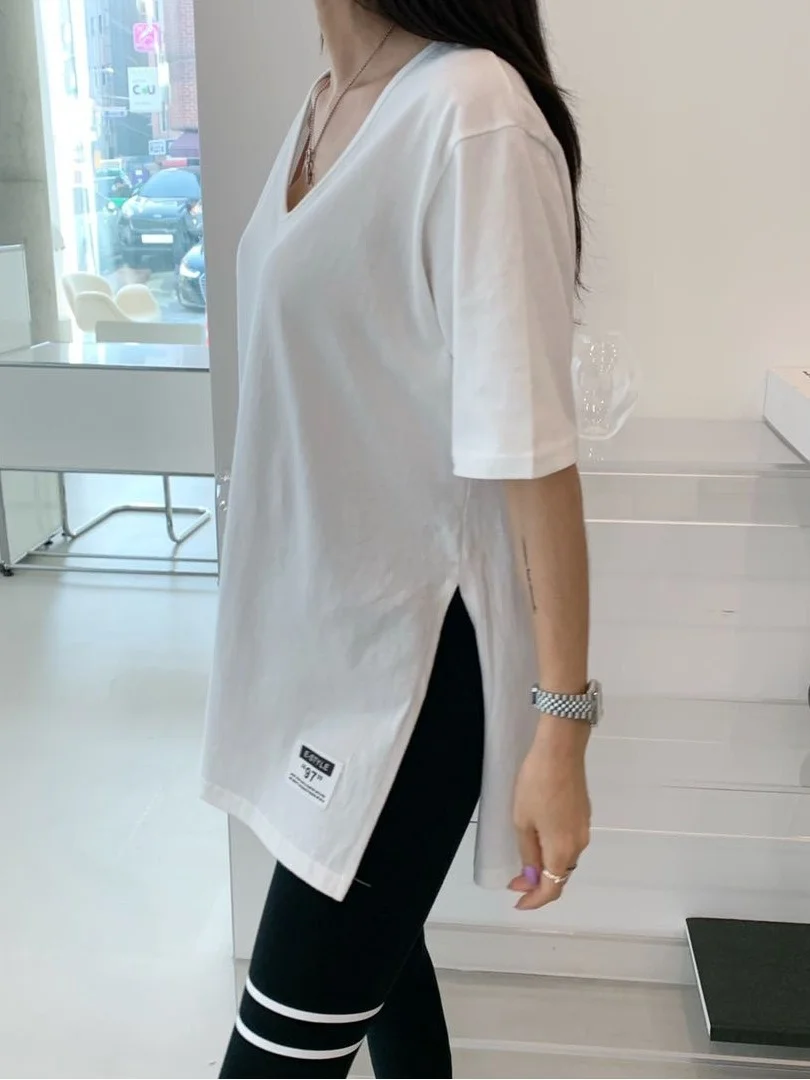 슬리밍 효과 하이웨이스트 탄력 레터 패턴 더블 스트라이프 타이트 핏 베이스 레이어 팬츠 가을 신상 동대문