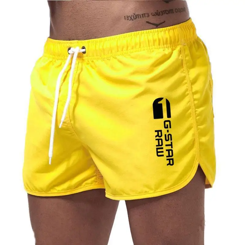 Shorts de praia de poliéster multicolor masculino, shorts esportivos de secagem rápida, elegante, novo, verão