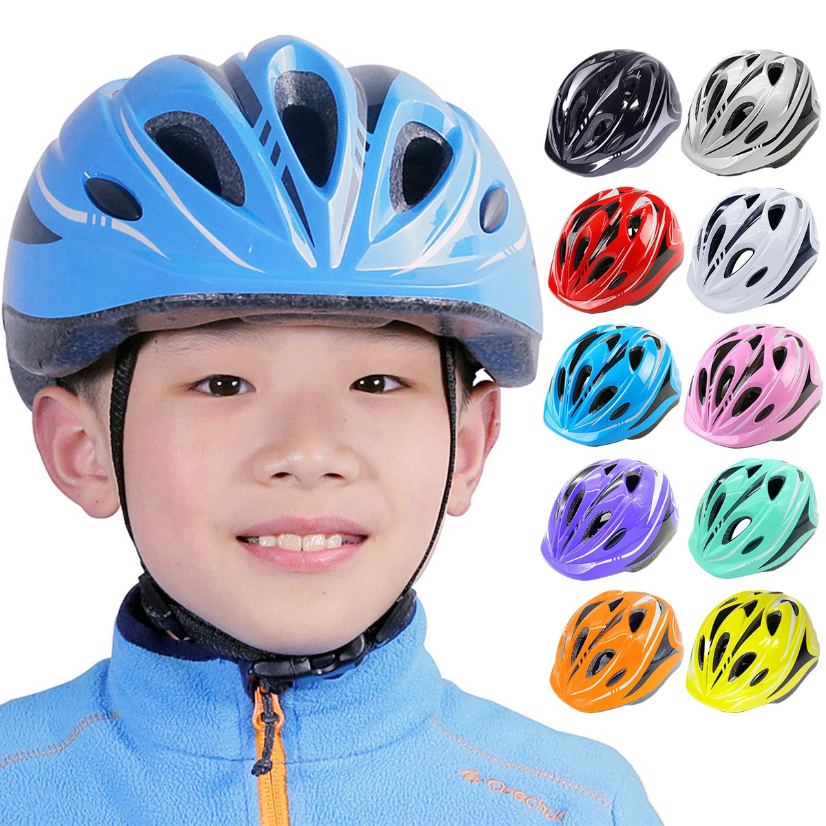 

Цветные детские велосипедные шлемы 2026 года для мальчиков и девочек, ультралегкие шлемы для скейтбординга, регулируемые, с защитой от падений