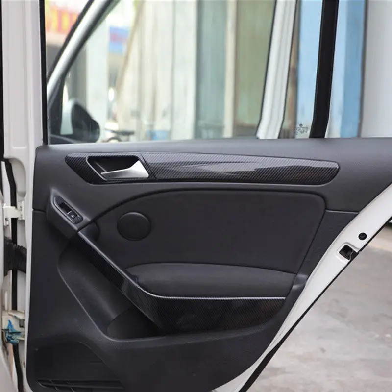 

ABS Carbon Fiber For VW Golf 6 MK6 2008 2009 2010 2011 2012 2013 Car Accessories Door Window Panel Handle Pull Cover Strips Trim