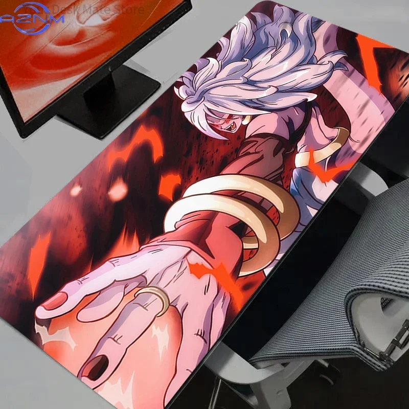 Dragon Ball Android 21 Anime Mouse Pad, Rubber Non Slip Gaming Desk Mat, Dark Red Donut Themed HD Print Mouse Pad, Smooth Surfac