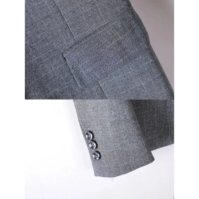 Blazer de manga larga para mujer, traje Formal de oficina, ropa de trabajo de negocios, chaqueta para otoño y primavera, rosa y gris