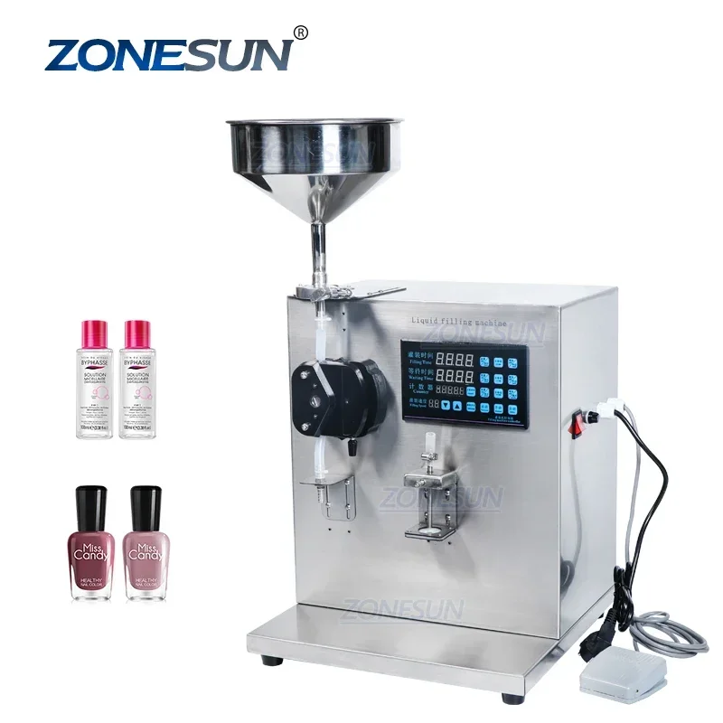 ZONESUN Semi-automatic Small Bottle Honey Liquid Filling Machine For Nail Polish Lip Gloss Essential Oil Cosmetics