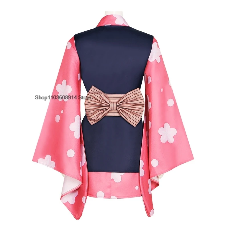 Makomo-uniforme de Kostuum para Cosplay, conjunto de Anime, Volledige Kimono, disfraz con máscara y peluca