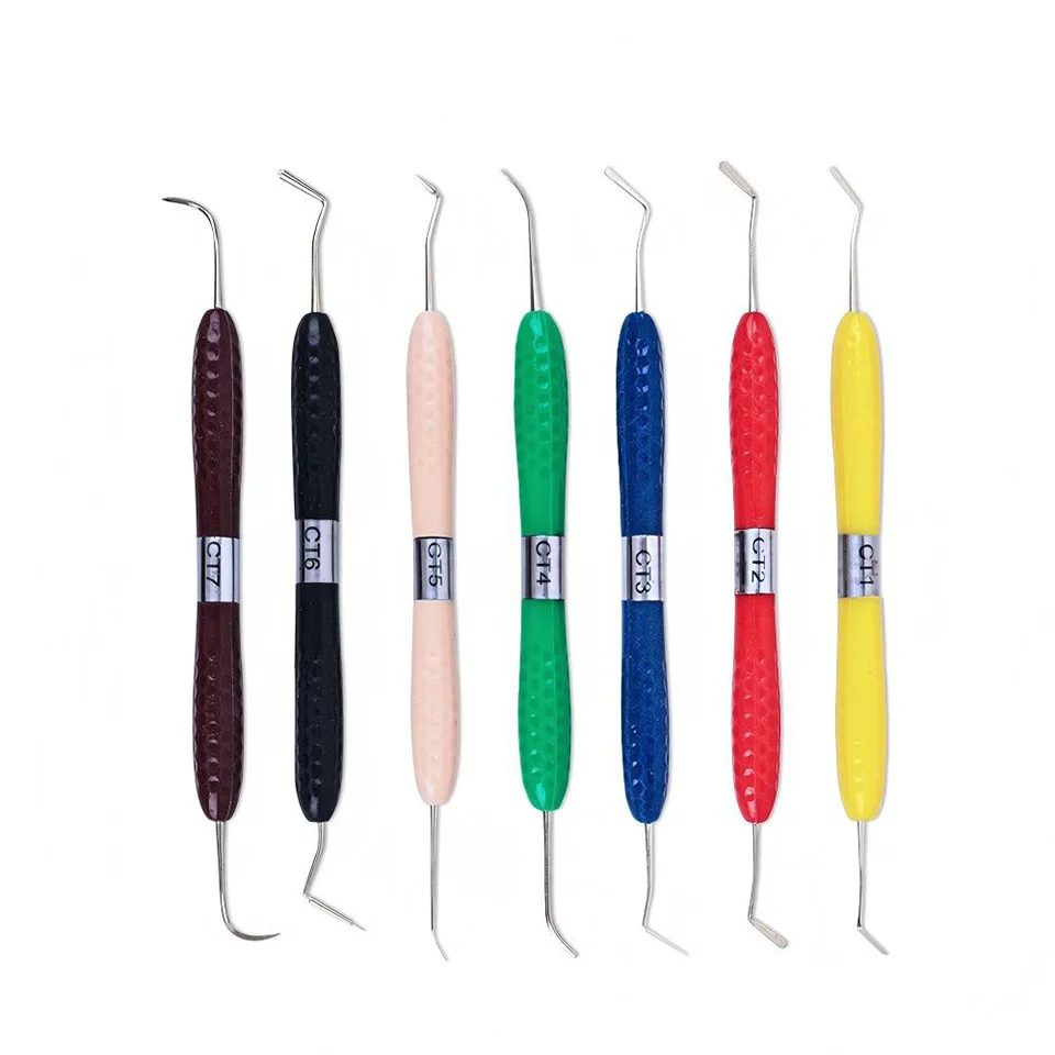 XIBO Premium 7 Piece Dental Resin Restoration Kit High Precision Tools for Aesthetic Teeth Repair Ergonomic Silicone Handles