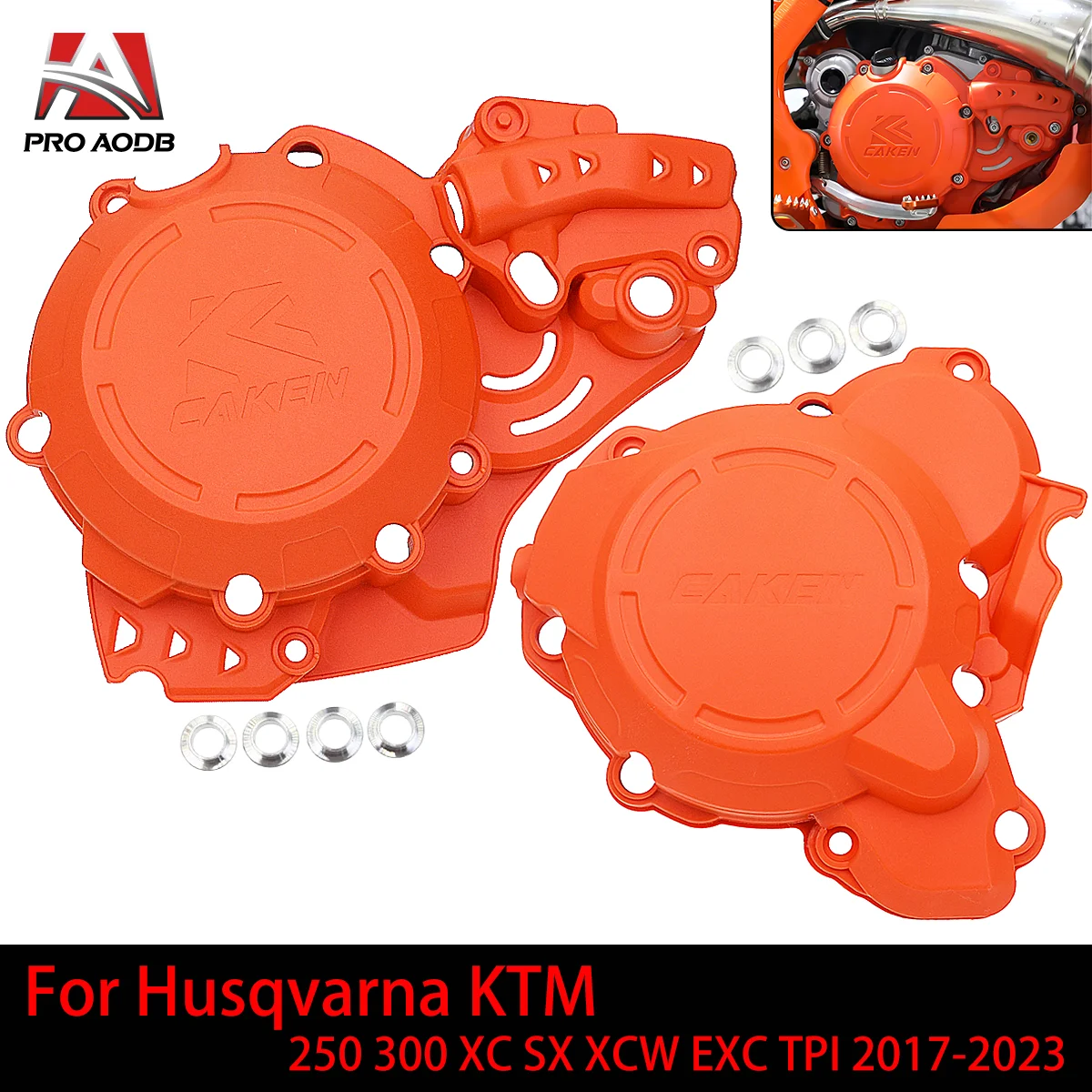 

Motorcycle Lgnition Clutch Cover Guard Protector Kit For KTM EXC TPI 250 300 XC XCW 2017-2023 For HUSQVARNA GAS GAS ES EX MC