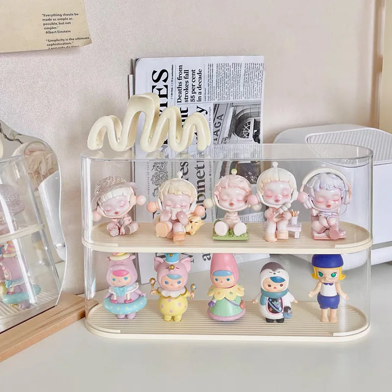 Acrylic Blind Box Showcase Storage Organizer Action Figures Display Case Dust-proof Artcrafts Box Toy Doll Model Collectible