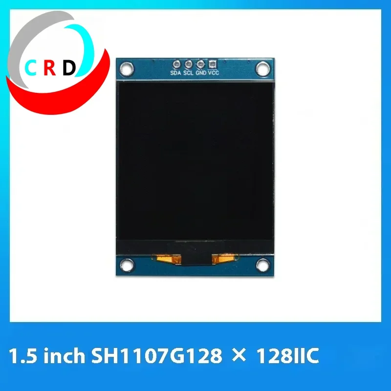 Chanruida tela lcd oled de 1.5 polegadas 128x128 luz branca monocromática módulo de pino sh1107g4 iic stm32 tela lcd módulo led esp32