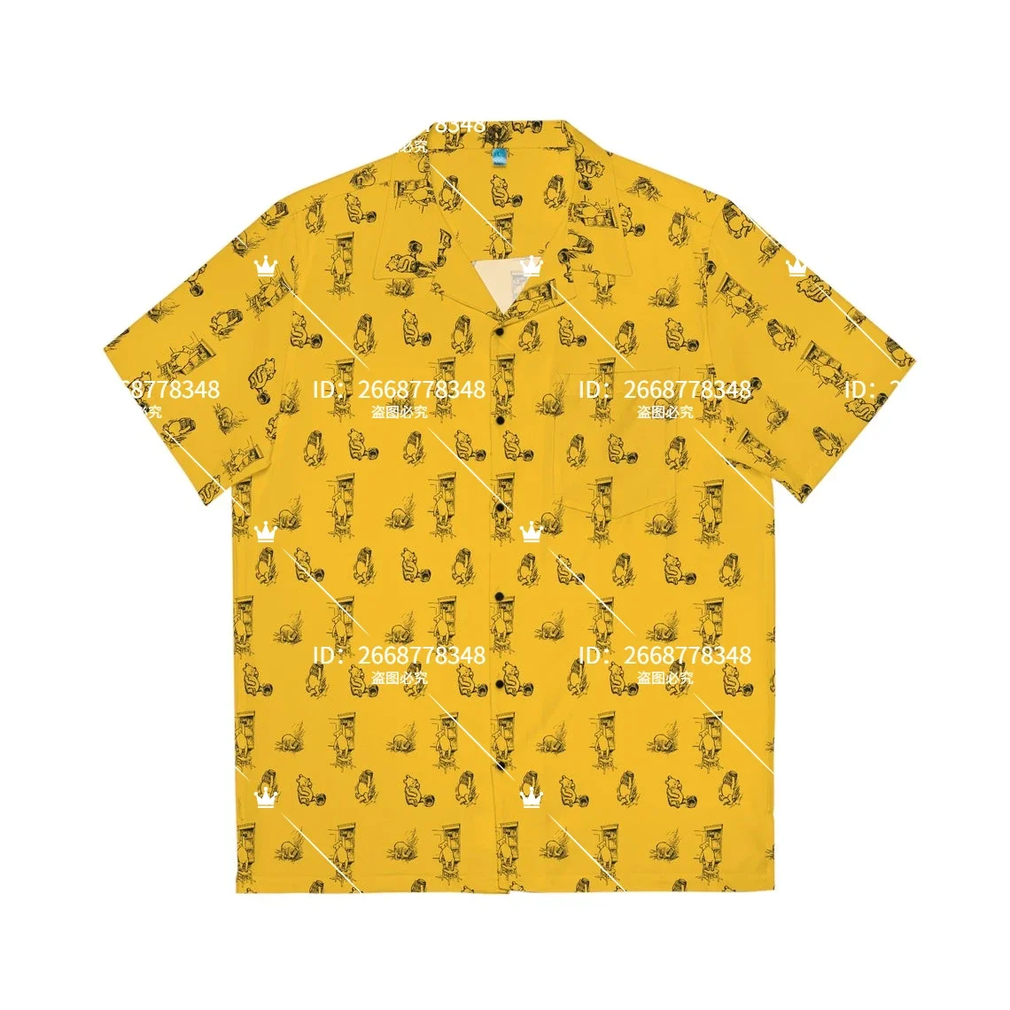 Winnie The Pooh And Friends Sketched Hawaiian Shirt Fashion Vintage Button Down Shirt Disney Inspired Men's Beach Hawaiian Shirt