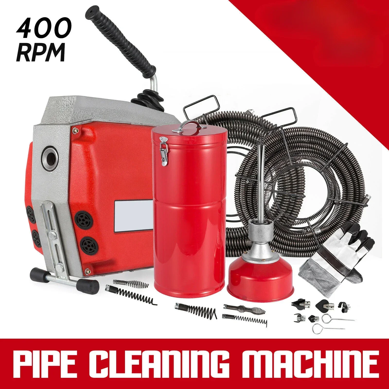 Commercial Drain Cleaner 690W Sectional Drain Cleaning Machine with 16&22mm Cables