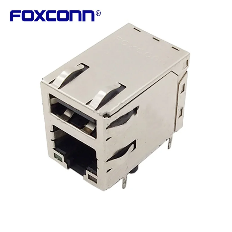 

Foxconn JFM24U1A-0183-4F USB2.0+RJ45 Matrixes Ethernet interface With lights