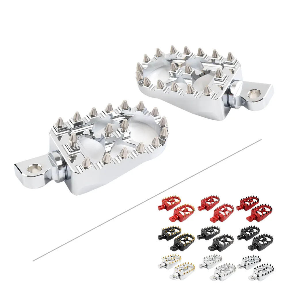 1Pair CNC Wide Fat Foot Pegs MX Style Footpegs For Harley Davidson Dyna Sportster Fatboy Street Bob