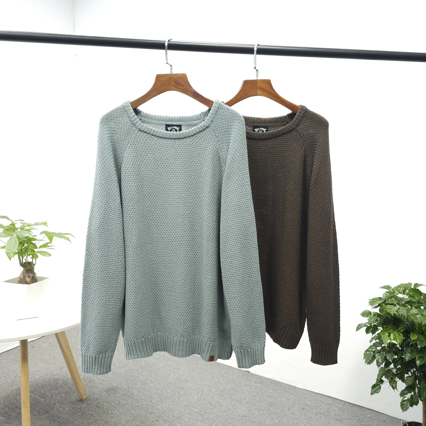 

Мужской повседневный свитер с круглым вырезом и текстурой вязки «сосна», модный городской стиль, длинный рукав, термобелье