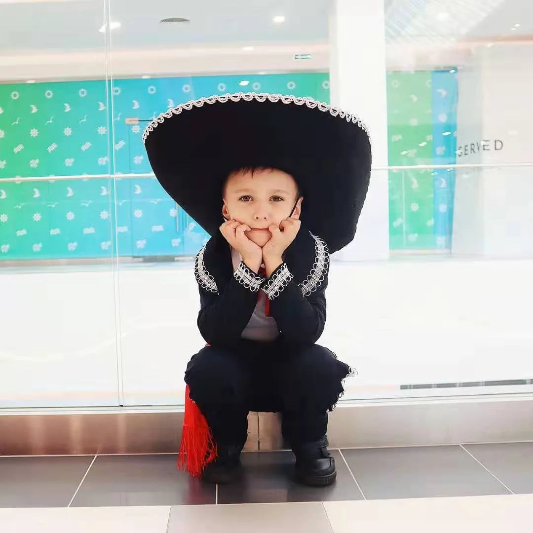 Costume traditionnel mexicain pour la journée internationale des enfants, vêtements de spectacle de danse masqué pour adultes et enfants