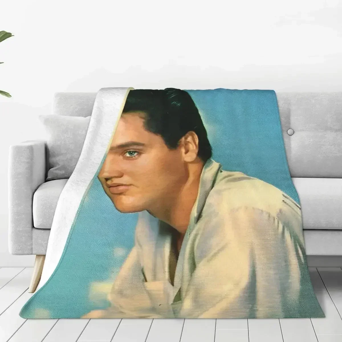 بطانية إلفيس بريسلي للموسيقي من الصوف المرجاني دافئة للغاية للسفر أو الديكور