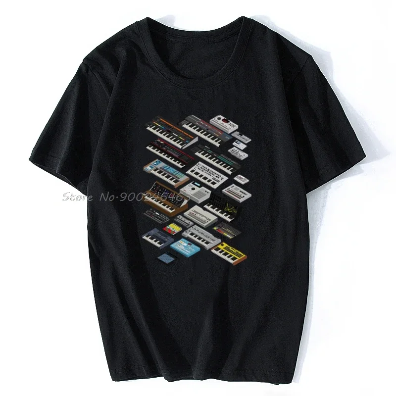 

Men t-shirt Synthesizers and Drum Machines tshirt Women t shirt Cotton Tees Tops Anime Harajuku