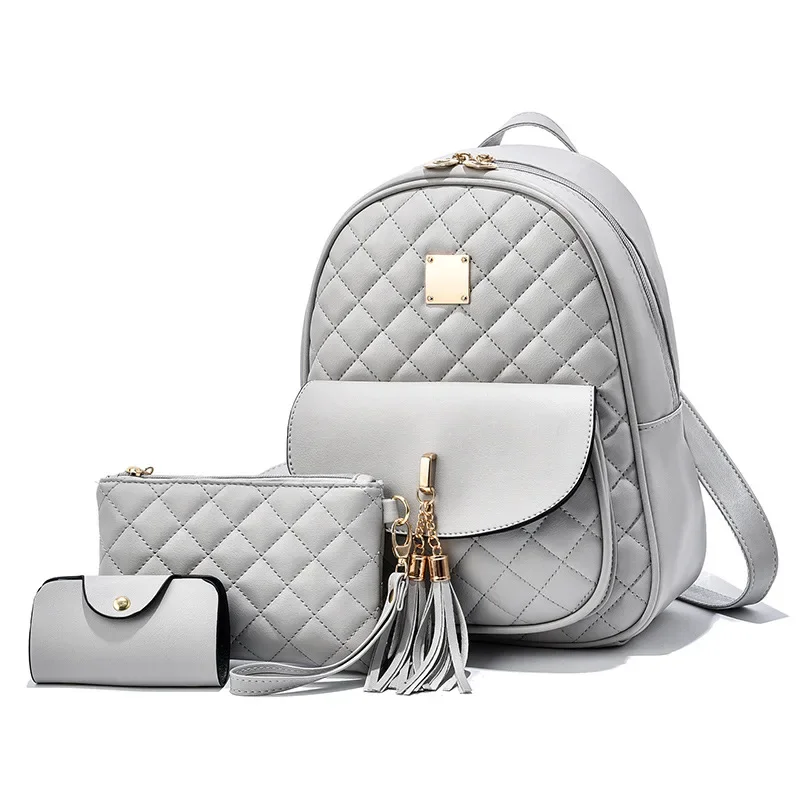

3Piece Set Women's Versatile Handbag Backpacks Shoulder Bags for Teenagers Girls Large Capacity Travel School Bag Backpacks