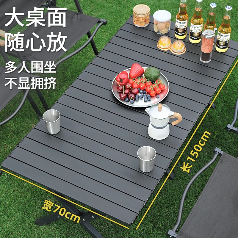 Outdoor Folding Tables Camping Egg Roll Table Portable Camping Picnic Table Stall Equipment